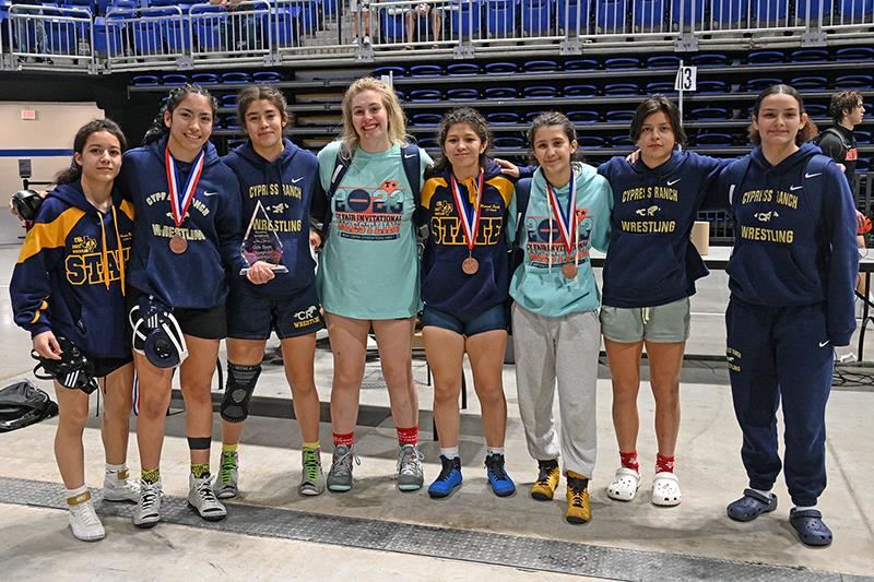 The Cypress Ranch High School girls’ wrestling team placed first overall as a team with 157.5 points.